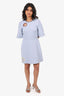 Roksanda Blue Cut-Out Circle Detail Short Sleeve Mini Dress Size 10