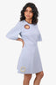 Roksanda Blue Cut-Out Circle Detail Short Sleeve Mini Dress Size 10