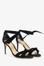 Alexandre Birman Black Suede Tie Up 'Clarita' Heels Size 38