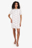 Victoria By Victoria Beckham White/Grey Floral Short Sleeve Mini Dress Size 6