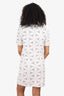 Victoria By Victoria Beckham White/Grey Floral Short Sleeve Mini Dress Size 6