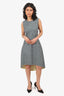 Christian Dior Grey/Yellow Wool Sleeveless Dress Size 36