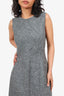 Christian Dior Grey/Yellow Wool Sleeveless Dress Size 36