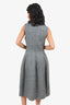 Christian Dior Grey/Yellow Wool Sleeveless Dress Size 36