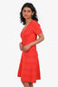 Sandro Orange Knit Short Sleeve Dress Size 2