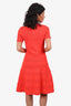 Sandro Orange Knit Short Sleeve Dress Size 2