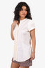 Brunello Cucinelli White Cotton/Silk Bead Detail Sleeve Size M