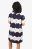 Mother Of Pearl Navy Blue/Cream Floral Print Short SleeveMini Dress Size 6