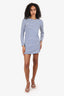 A.L.C. White/Blue Stripped Long Sleeve Mini Dress Size M