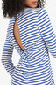A.L.C. White/Blue Stripped Long Sleeve Mini Dress Size M