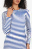 A.L.C. White/Blue Stripped Long Sleeve Mini Dress Size M