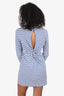 A.L.C. White/Blue Stripped Long Sleeve Mini Dress Size M