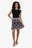 Versace Black/Pink Knit Printed Scalloped Hem Dress Estimated Size S