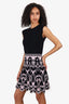 Versace Black/Pink Knit Printed Scalloped Hem Dress Estimated Size S