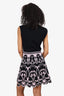 Versace Black/Pink Knit Printed Scalloped Hem Dress Estimated Size S
