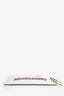 Moschino White Leather Bat Teddy Bear Clutch