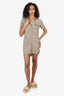 James Perse Khaki Green Short Sleeve Button Up Dress Size 1