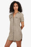 James Perse Khaki Green Short Sleeve Button Up Dress Size 1