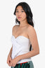 RTA White Cotton Strapless Asymmetrical Button Down Top Est. Size S