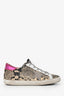 Golden Goose Magenta/Python Leather Lace Up Sneakers Est. Size 6