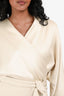 The Row Beige Wool/Satin Wrap Top Size XS