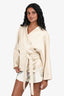 The Row Beige Wool/Satin Wrap Top Size XS