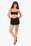 Khaite Black/Nude Polka Dot Pleated 'Indira' Bra + Hot Pant Set Size 4