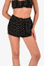 Khaite Black/Nude Polka Dot Pleated 'Indira' Bra + Hot Pant Set Size 4