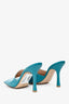 Bottega Veneta Teal Patent Leather Stretch Heeled Sandals Size 37.5