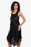 Jean Paul Gaultier Black Silk Drape Bow Detail Dress Size 10