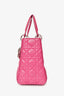 Christian Dior 2013 Pink Cannage Leather Lady Dior Top Handle With Strap