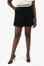 Gucci Black Tweed White Stripe Pleated Bermuda Shorts Size 44