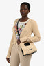 Sacai Black/Beige Raffia Logo Bag with Strap