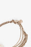 Pre-Loved Chanel™ 2012 Gold Tone Metal/Faux Pearl CC Bracelet