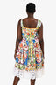 Dolce & Gabbana Multicolour Graphic Printed Sleeves Dress Size 50 IT