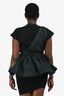 Alexander McQueen 2022 Black Peplum Sleeveless Top Size 44