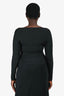 Max Mara Black Ruched V-Neck Top Size M