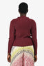 Pleats Please Issey Miyake Burgundy Pleated High Neck Long Sleeves Top Size 3