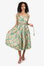 Ulla Johnson Green/Beige Tie-Dye Tiered Midi Dress Size 6