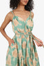 Ulla Johnson Green/Beige Tie-Dye Tiered Midi Dress Size 6