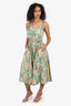 Ulla Johnson Green/Beige Tie-Dye Tiered Midi Dress Size 6
