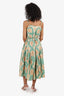 Ulla Johnson Green/Beige Tie-Dye Tiered Midi Dress Size 6