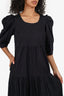 Sea New York Black Puff Sleeve Tiered Maxi Dress Size S