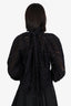 Ganni Black Lace Mock Neck Puff Sleeve Top Size 36