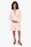 Iro Cream Lace Detail Long Sleeve Ruffle Detail Dress Size 38