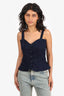 Horses Atelier Dark Blue Denim Peplum Detail Button up Top Size 2