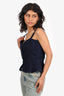 Horses Atelier Dark Blue Denim Peplum Detail Button up Top Size 2
