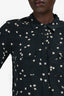 Equipment Black/White Silk Star Pattern Button-Up Shirt Size M