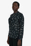 Equipment Black/White Silk Star Pattern Button-Up Shirt Size M
