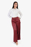Opening Ceremony Burgundy Silk Wide Leg Pants Size 4